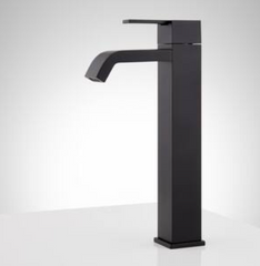 New Matte Black Rigi Single Handle Bathroom Sink Faucet by Signature Hardware