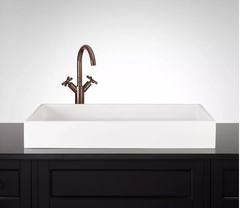 New 28" Cosima Rectangular Matte Resin Vessel Sink by Signature Hardware