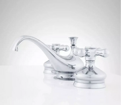 New Chrome Shannon Widespread Bathroom Faucet - Cross Handles by Signature Hardware