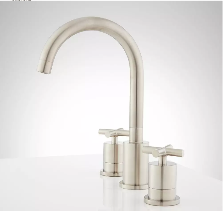 New Brushed Nickel Exira Widespread Bathroom Faucet by Signature Hardware