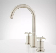 New Brushed Nickel Exira Widespread Bathroom Faucet by Signature Hardware