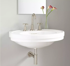 Nouveau lavabo de salle de bain mural Cruzatte blanc par Signature Hardware