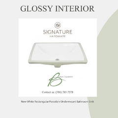 New White Clifford Square Porcelain Vessel Sink by Signature Hardware