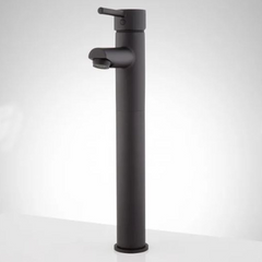 New Black Matte Rotunda Straight Spout Single-Hole Vessel Faucet Overflow by Signature Hardware