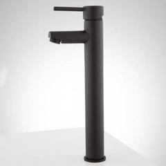 New Black Matte Rotunda Straight Spout Single-Hole Vessel Faucet Overflow by Signature Hardware