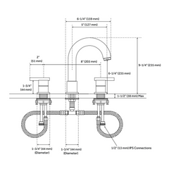 New Polished Brass Lester Widespread Overflow Bathroom Faucet - Signature Hardware