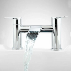 New Chrome Pagaso Waterfall Deck-Mount Tub Faucet by Signature Hardware