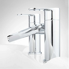 New Chrome Pagaso Waterfall Deck-Mount Tub Faucet by Signature Hardware