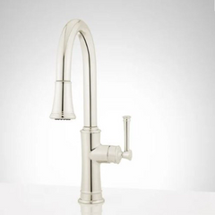 New Polished Nickel Beasley Stainless Steel Pull-Out Kitchen Faucet by Signature Hardware