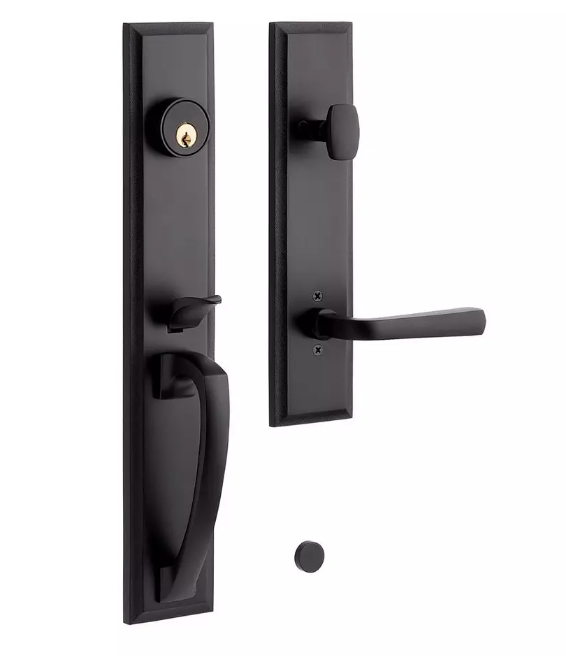 New Matte Black MNG-EXTRA 5002 Aurick Solid Brass Entrance Door Set - Lever Handle - Right Hand by Signature Hardware