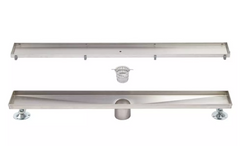 New 18" Brushed Stainless Steel Cohen Linear Tile-In Shower Drain with Drain Flange by Signature Hardware