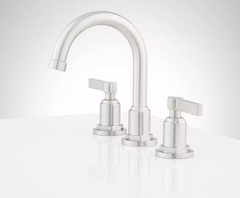 New Brushed Nickel Greyfield Two Handle Widespread Lavatory Faucet by Signature Hardware