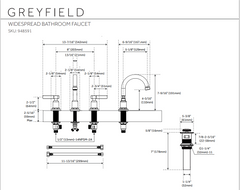 New Brushed Nickel Greyfield Two Handle Widespread Lavatory Faucet by Signature Hardware