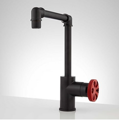 Nouveau robinet de salle de bains Edison en laiton noir mat avec bonde escamotable par Signature Hardware