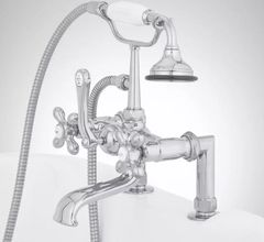 New Chrome Deck-Mount English Telephone Faucet Shower with Deck Couplers by Signature Hardware