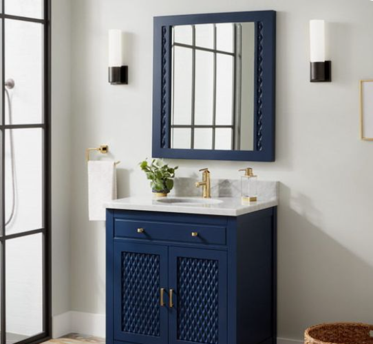 New Bright Navy-Blue Diamond-24M-VNT-Navy Thorton Mahogany Vanity Mirror by Signature Hardware