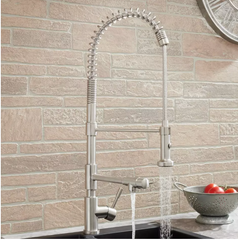 New 304 Stainless Steel Ashford Single-Hole Kitchen Faucet with Pull-Down Spring Spout by Signature Hardware