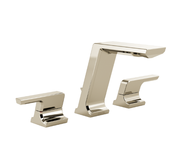 New Polished Nickel Two Handle Widespread Bathroom Faucet by Delta