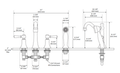 New St. Martin 4-Hole Roman Tub Faucet Trim with Hand Shower in Polished Chrome - Signature Hardware