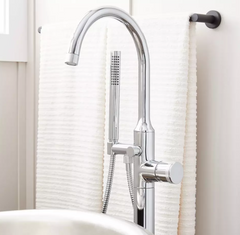 New Chrome Lentz Freestanding Tub Faucet Shower by Signature Hardware