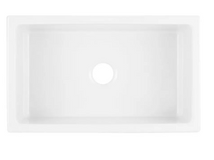 New White 30" Mitzy Fireclay Reversible Farmhouse Sink Smooth Apron by Signature Hardware