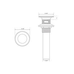 Nouveau drain de salle de bain escamotable à pression étendue en laiton poli avec trou de trop-plein - Signature Hardware