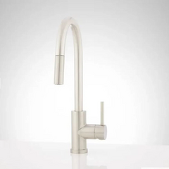 New Stainless Steel Ravenel Single-Hole Pull-Down Kitchen Faucet - Signature Hardware