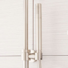 New Brushed Nickel Stiles Exposed Pipe Shower System with Rainfall Shower Head & Hand Shower