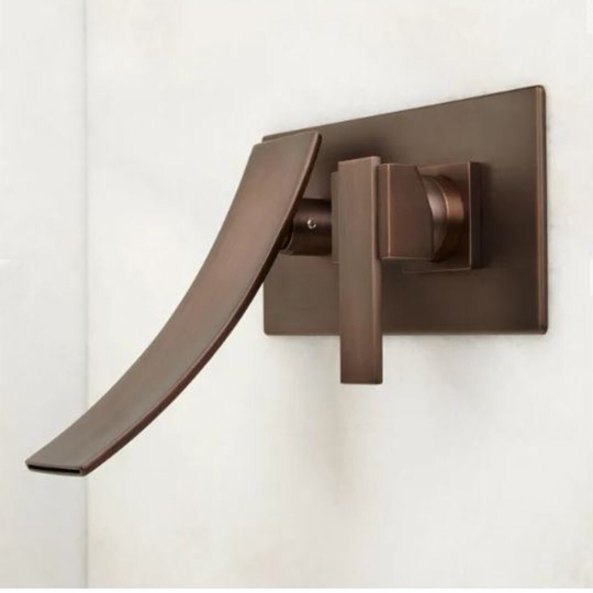 New Oil Rubbed Bronze Reston Wall-Mount Waterfall Bathroom Faucet