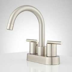 New Brushed Nickel Lindo Centerset Overflow Bathroom Faucet