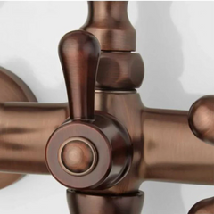 New Oil Rubbed Bronze Barlow Wall Mount Tub Faucet and Hand Shower with Metal Cross Handles