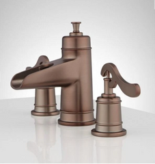 New Oil Rubbed Bronze Melton Widespread Waterfall Overflow Bathroom Faucet