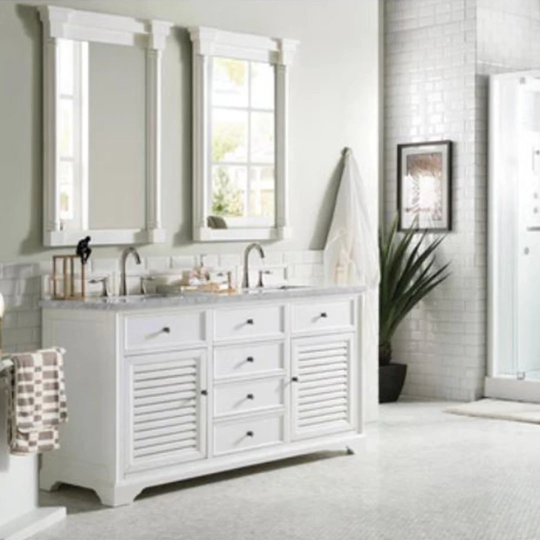 New 60" Cottage White Savannah Double Bathroom Vanity Cabinet- James Martin