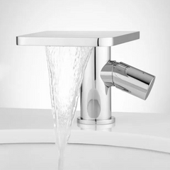 New Chrome Knox Single Hole Waterfall Bathroom Faucet with Pop Up Drain