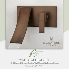 New Oil Rubbed Bronze Reston Wall-Mount Waterfall Bathroom Faucet