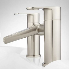 New Brushed Nickel Pagaso Waterfall Deck-Mount Tub Faucet