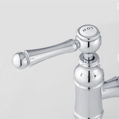 New Chrome Delilah Deck Mount Bridge Faucet with Side Spray & Lever Handles by Signature Hardware