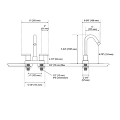 New Brushed Nickel Lindo Centerset Overflow Bathroom Faucet