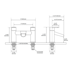 New Brushed Nickel Pagaso Waterfall Deck-Mount Tub Faucet