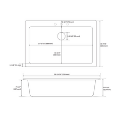 New 30" Cloud White Holcomb Drop-In Granite Composition Sink