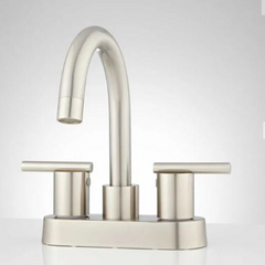 New Brushed Nickel Lindo Centerset Overflow Bathroom Faucet