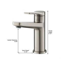 New Kraus Indy Single Handle Bathroom Faucet in Spot Free Stainless Steel Finish