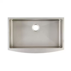 New Pewter 36" Atlas Stainless Steel Farmhouse Curved Apron Sink - Signature Hardware