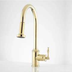 New Polished Brass Westgate Pull-Down Kitchen Faucet by Signature Hardware
