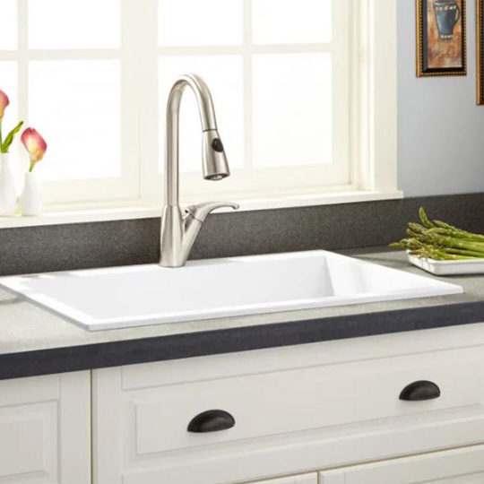 New 30" Cloud White Holcomb Drop-In Granite Composition Sink
